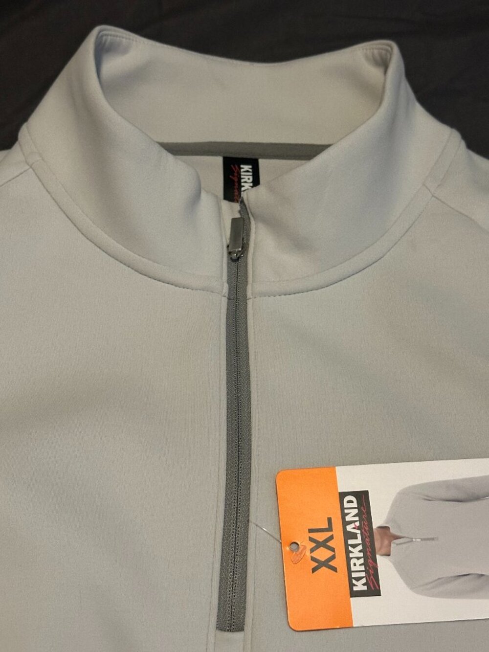 KIRKLAND Signature Men's Grey Stretch 1/2 Zip Pullover Size XXL - NWT